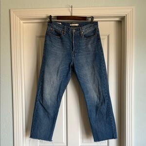 Levi's Blue Straight Leg Jeans Medium Wash